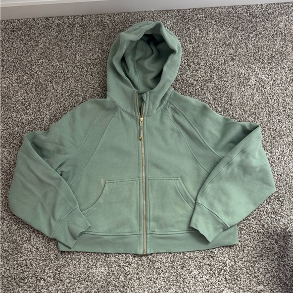 lululemon athletica Tops - Lululemon Scuba Green Zip-Up Hoodie size large
